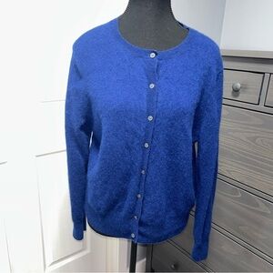 Women's Blue Button-Up Sweater